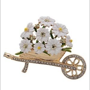 NWOT Anne Klein Crystal Daisy Flower Box Pin